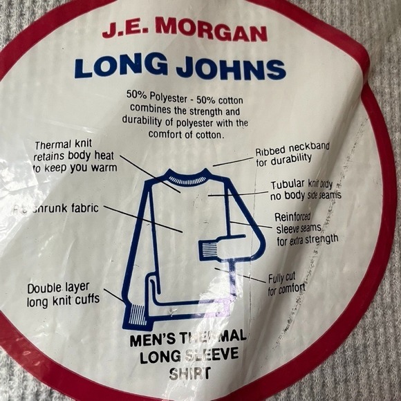 J.E. Morgan Men's Long Johns Thermal Set XL Long Sleeve Shirt & Pant USA 80s NOS - Picture 8 of 12